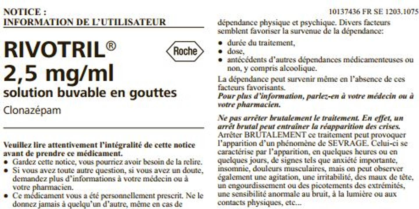 Prix pour clonazepam