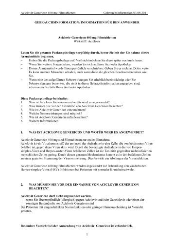 Acyclovir générique
