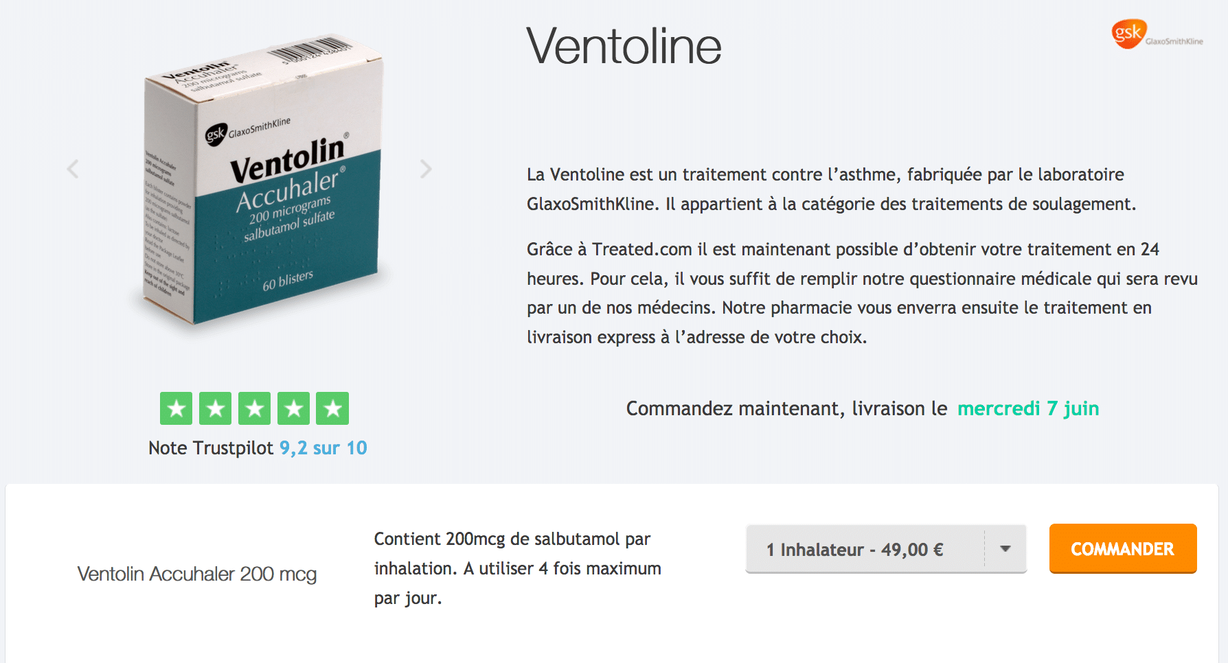 Prix ventolin belgique