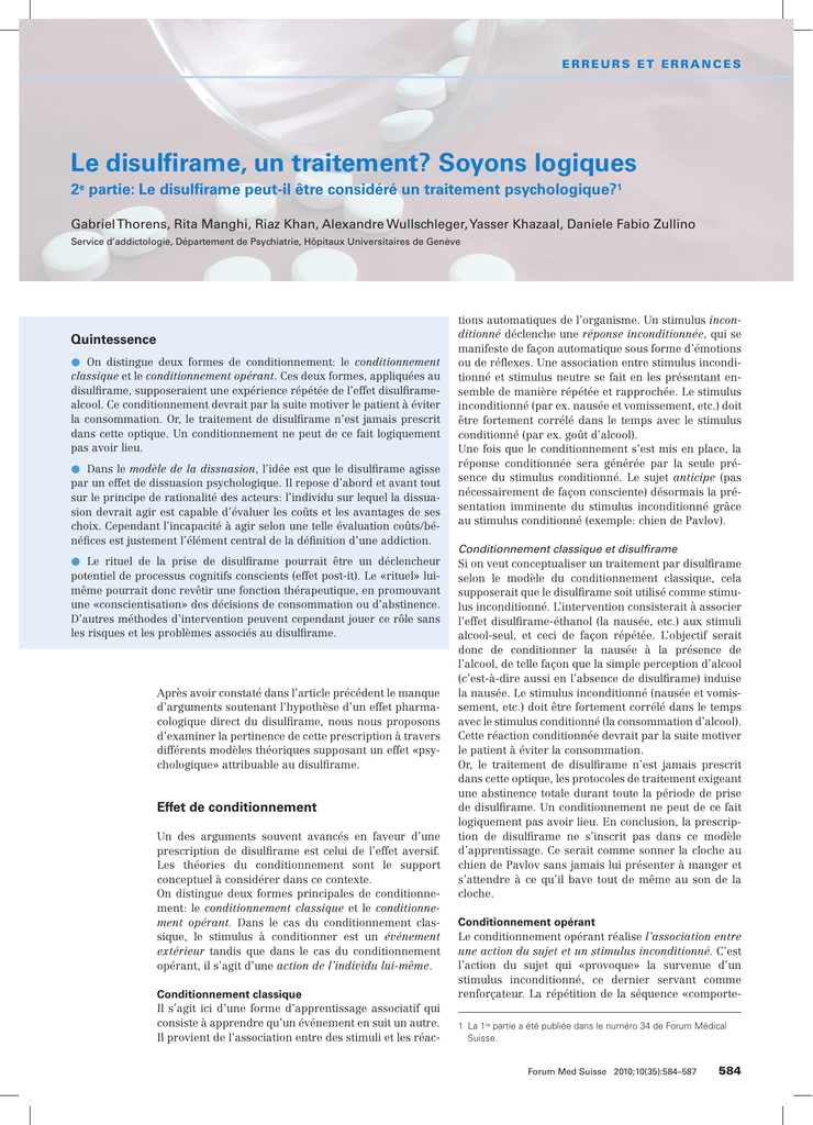 Coût du disulfirame